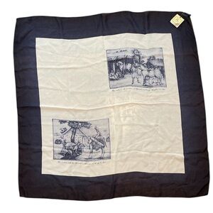 Vintage Burberry Equestrian Silk Scarf